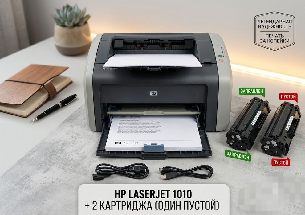 Неубиваемый  легендарный лазерный принтер HP LaserJet 1010 (+ 2 картри