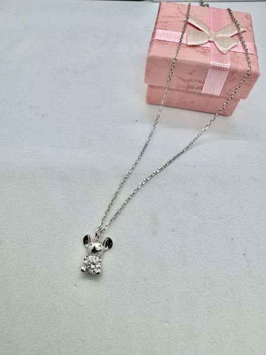 Сребърно колие с мойсанит (Диамамт) 0.5 карата