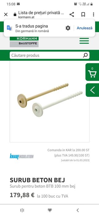 Suruburi Knauf special pt vata bazaltica