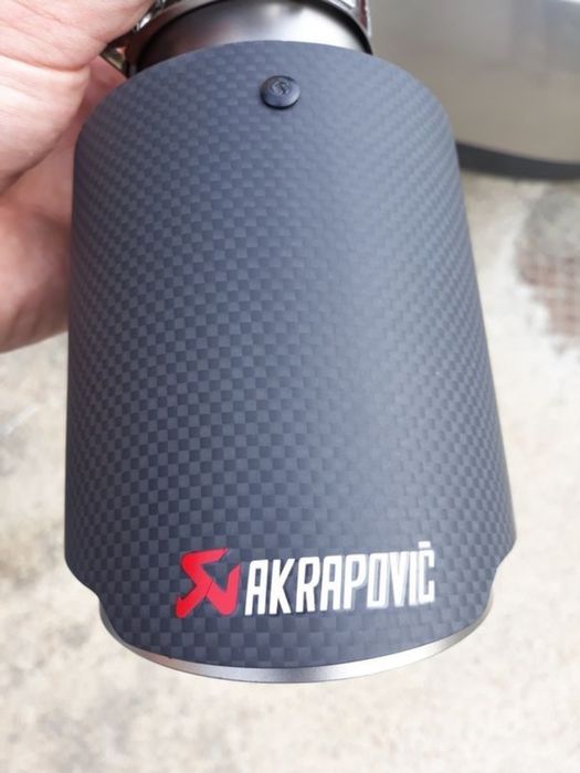 Накрайници за ауспух 2бр Akrapovic акрапович гърне AKRAPOVIC турбо гърне накрайник неръждавейка карбон спортен ауспух