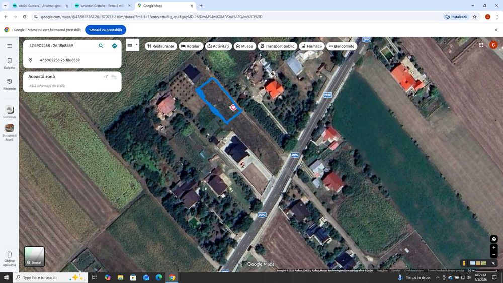 teren intravilan Frumoasa 692mp. apa  trasa , imprejmuit.