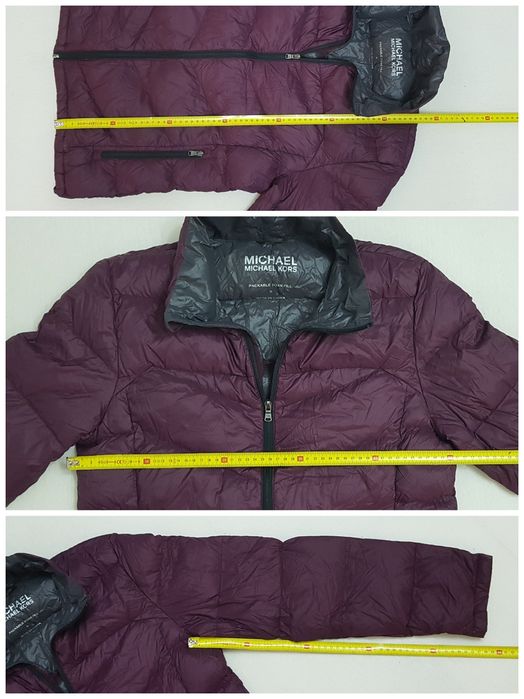 Geaca puf Michael Kors Ultralight Dawn Fill, măsura S bordeaux