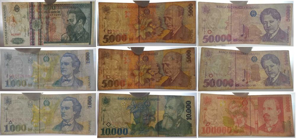 lot de 23 de bancnote vechi Romania
