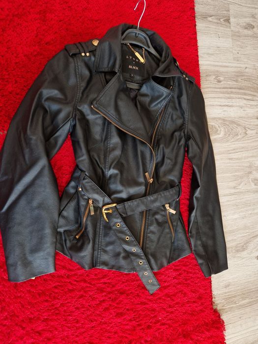 Lynne яке с кожен ефект