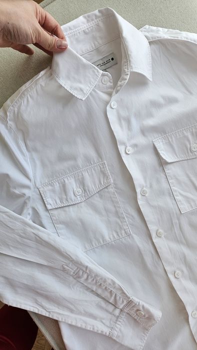 ZARA Нова бяла риза с джобчета, М размер