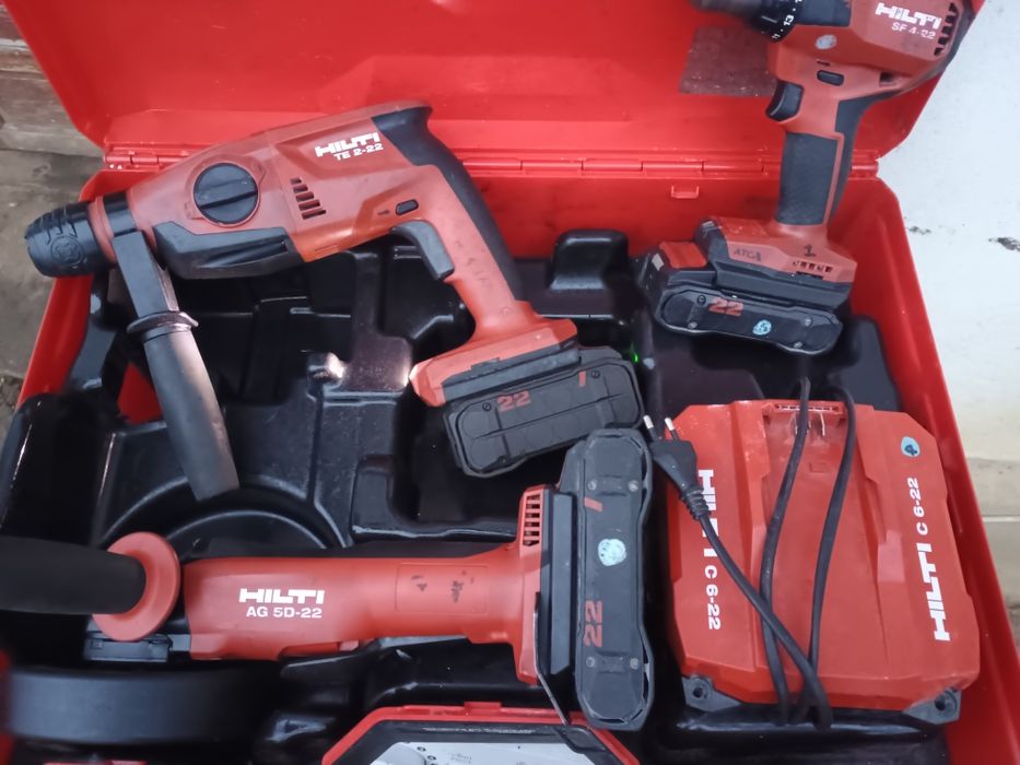 Set hilti nuron. Flex ag 5d, filetanta s4 și rotopercutor te2 ,