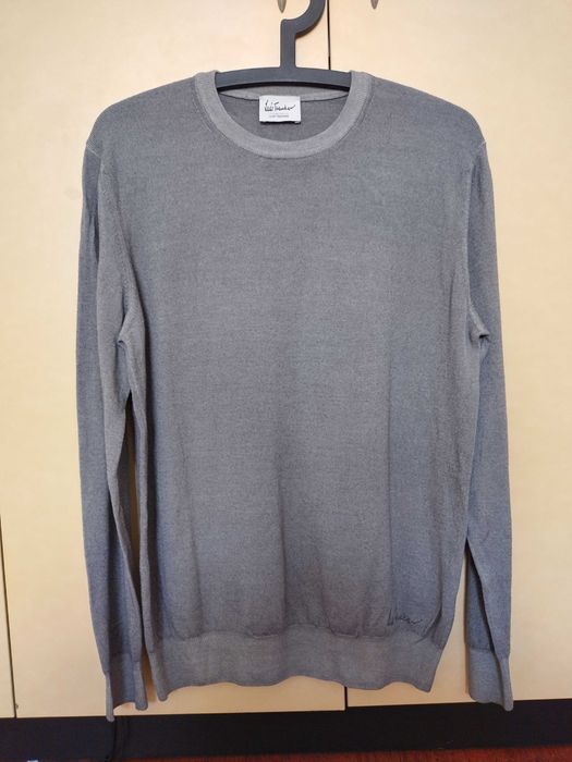 Сив пуловер Luis Trenker, 100 мерино, размер L