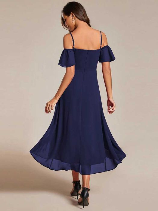 Rochie elegantă de vară Ever-Pretty, bleumarin, fără spate
