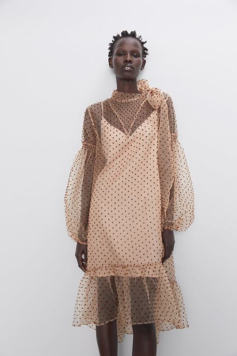 Rochie din organza cu buline Zara limited edition