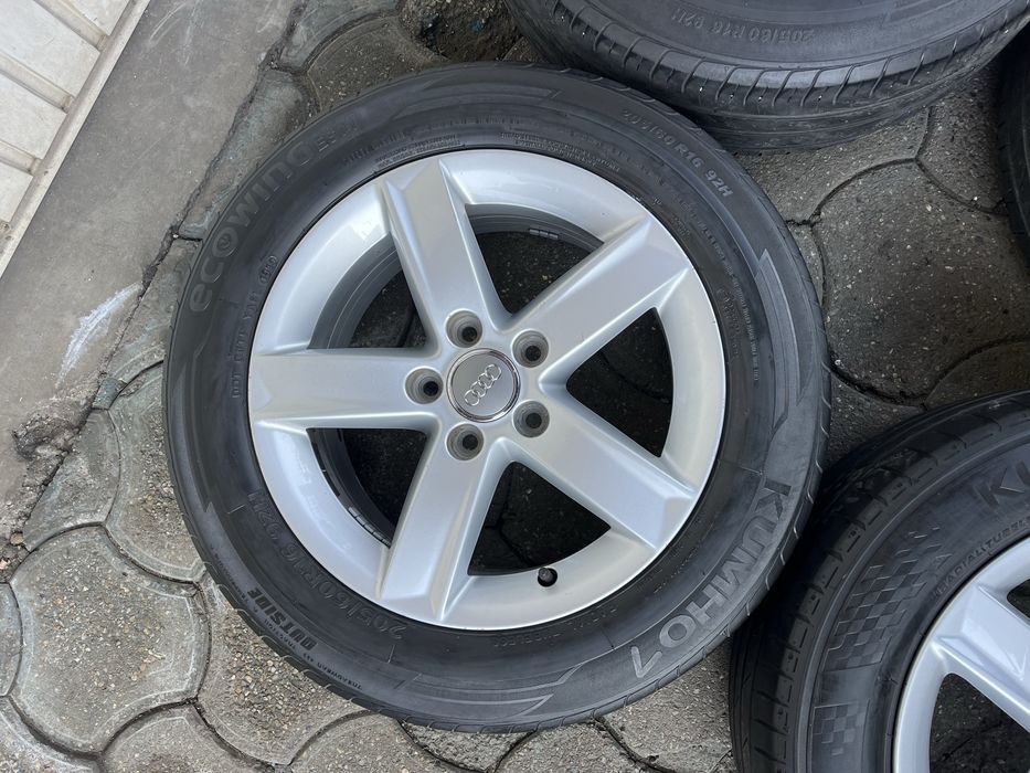 Jante aliaj 5x112mm, anvelope vara 205/60 R16, Audi A3, A4 B7 B8 B9, A6, VW Seat Skoda