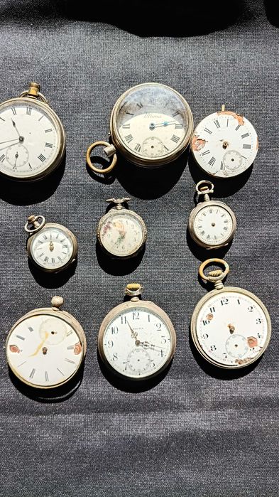 lot ceasuri de buzunar 6 sunt din ARGINT