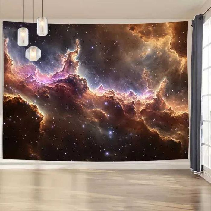 Tapiserie de Perete 240x180 cm 3D Nebula – Nouă, Poliester, Decor Galaxie