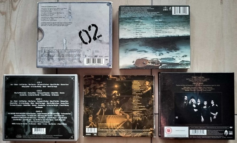 CD DVD Digipak Metallica Black Sabbath Evergrey Dream Theater Triptykon