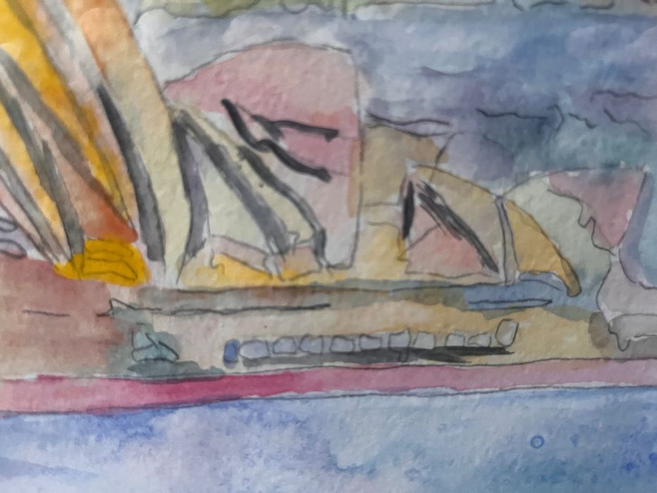 Операта в Сидни (Sydney Opera House) – оригинален акварел с рамка