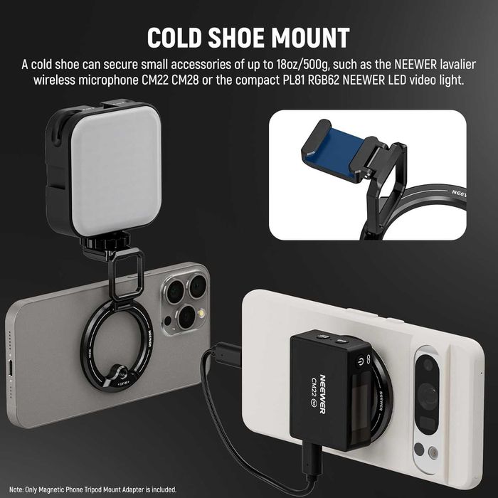 Стойка и даптер за магнитен статив NEEWER с резба 1/4" за iPhone