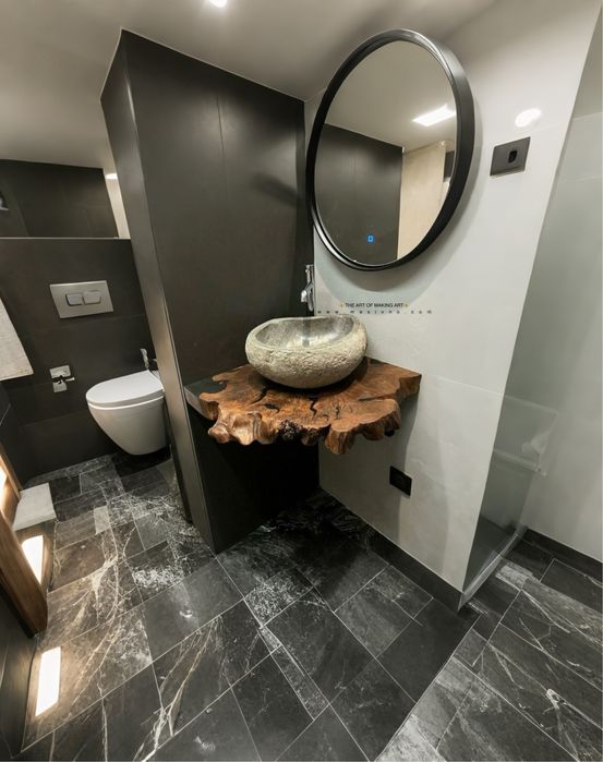 Дървен плот за баня / Плот за баня от дърво