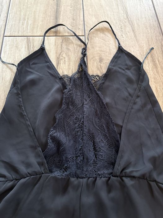 Salopeta scurta negru ci dantela Janina ,S/M