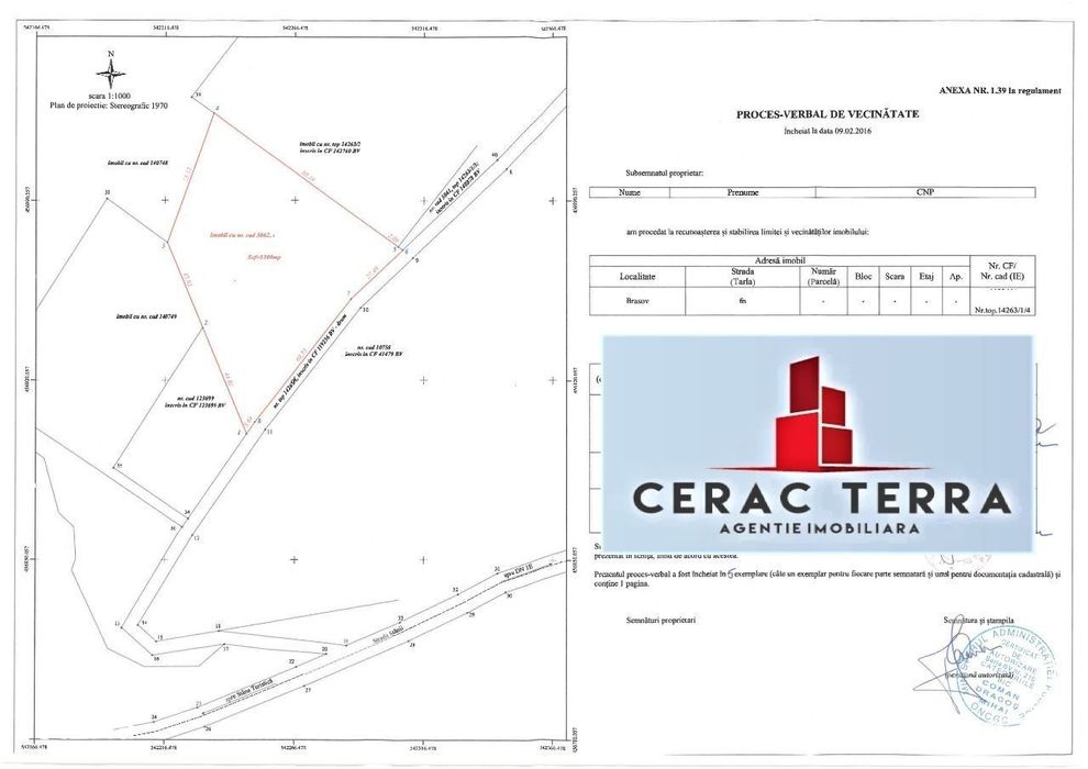 Teren constructii,investitie P+2+M Poiana Mica- Brasov # CERACTERR