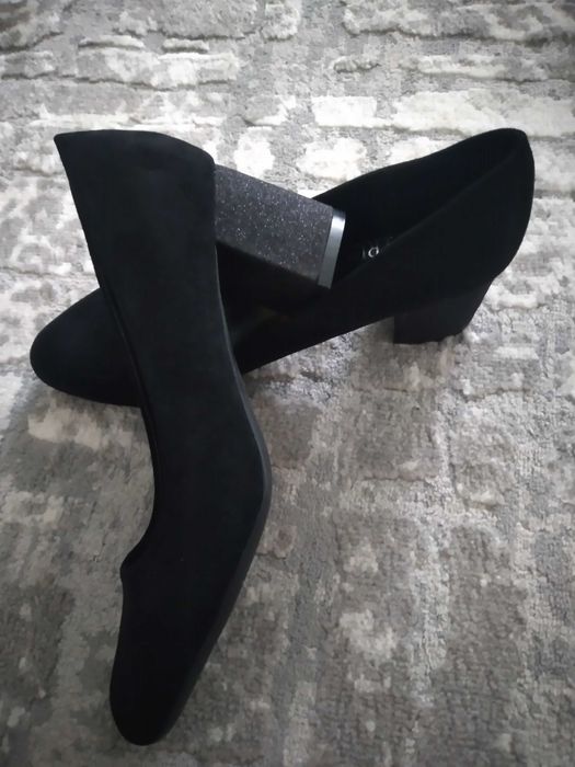 Туфли черные замш