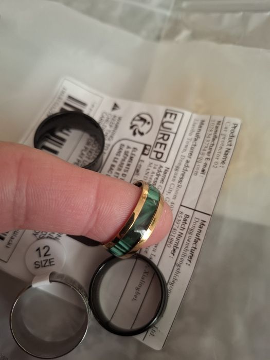 2 inele inox ,2 inele titan