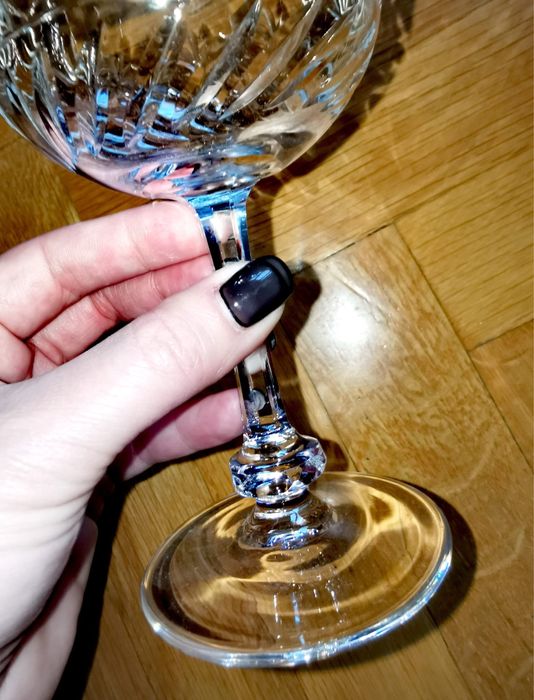 Антикварни кристални чаши комплект сет сервиз кристал шампанско вино 6