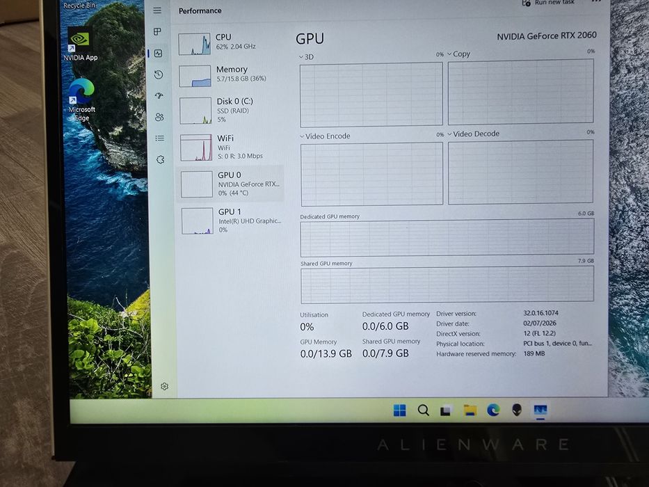 Laptop Gaming Alienware M15 R2