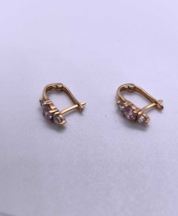 Серьги детские красное золото