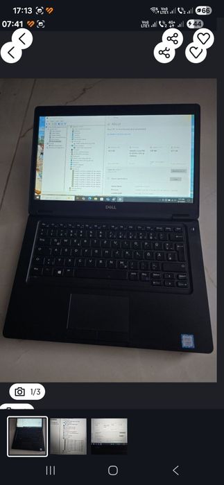 Laptop Dell 5490, i5-8250, ram 16gb, ssd 512gb, bat 3 ore
