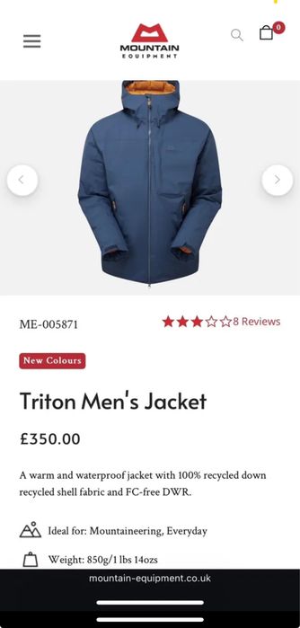 Geaca puf impermeabila Mountain Equipment Triton S rab mammut norrona