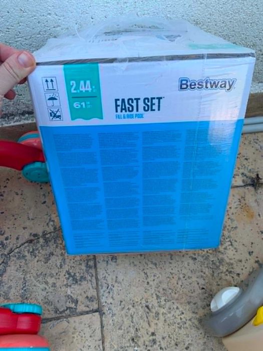 Bestway Басейн с надуваем ринг Fast Set кръгъл Ø244х61см