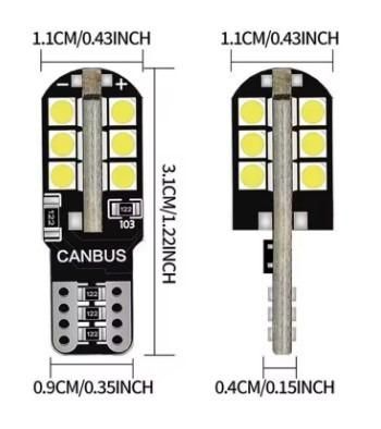 Лед крушки 2бр. CANBUS за габарит T10 W5W 3030/24smd 12V 6000K