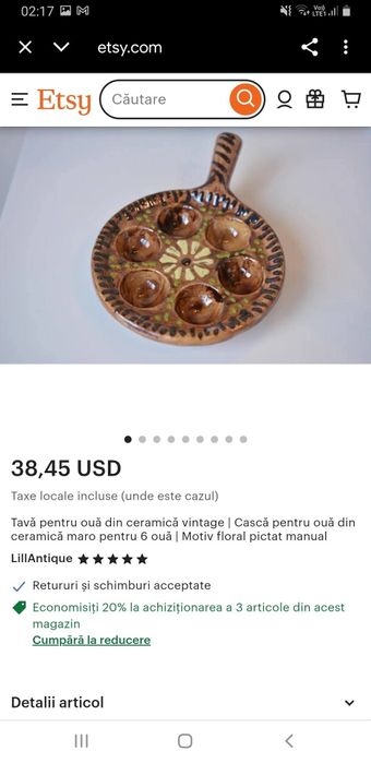 Tavă ceramică glazurată franceză, pentru cuptor