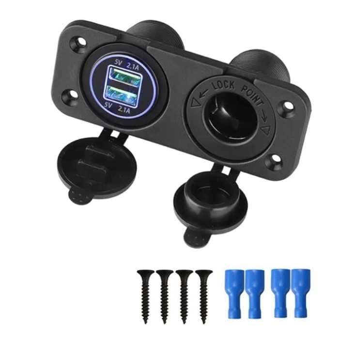 Монтажен панел за вграждане Automat, За табло, 4.2A, 2USB, 12V