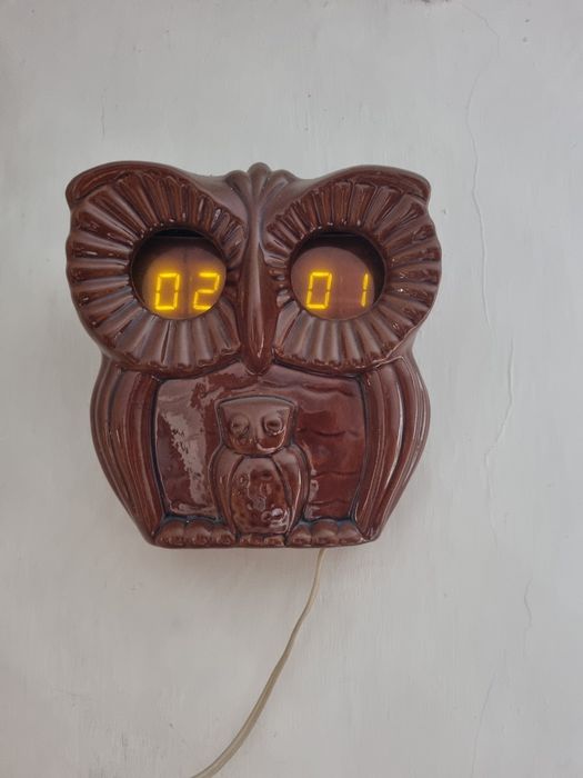 Антиквариат  часы Сова
