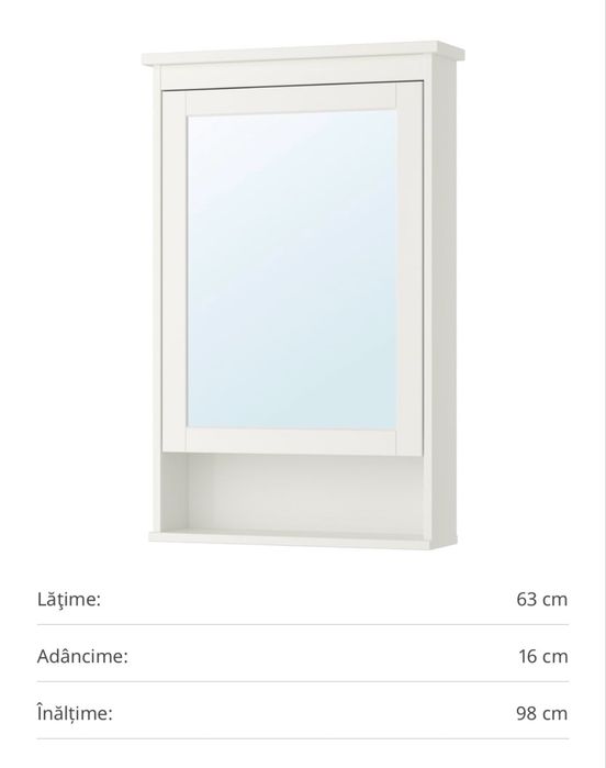 Dulap baie cu oglinda Hemnes-Ikea