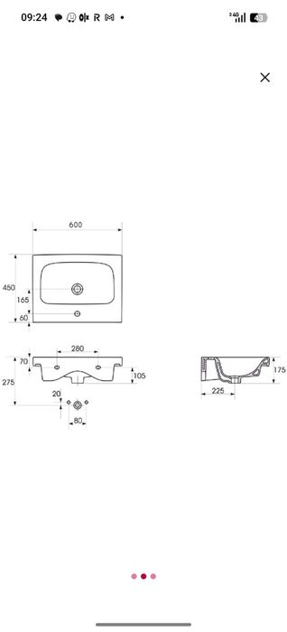 Lavoar Cersanit 60 cm