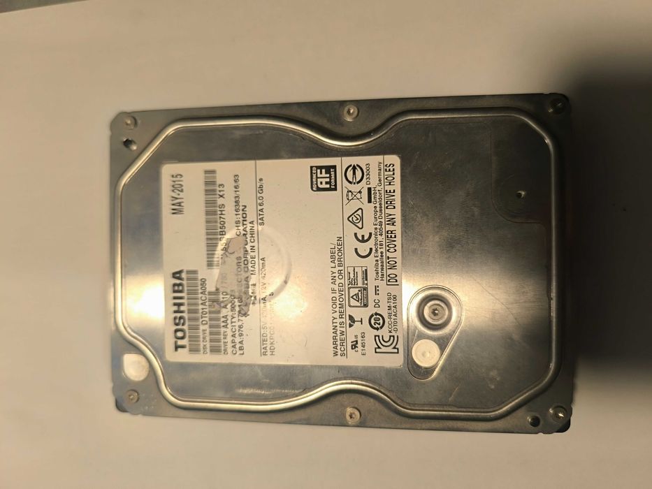 WD/Toshiba HDD 3,5 inch Sata 1000/500Gb