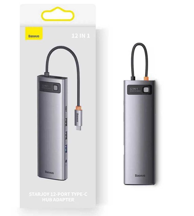 Baseus 12-in-1 — Универсальный USB-C хаб 40 Гбит/с, 8К. Есть доставка