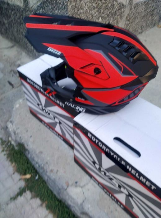 Кросова Каска за мотокрос, ендуро ATV, колело S-XL Black/Yellow