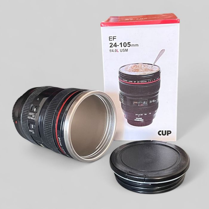 термо чаша обектив 400мл термос за кафе капучино от неръждаема стомана