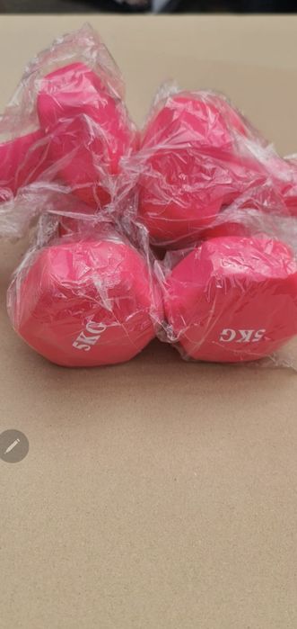 Gantere 2x5 kg roz,noi.