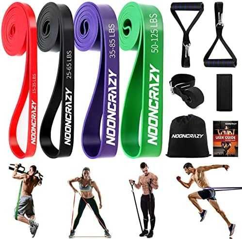 Фитнес ластици комплект 4 нива с дръжки и анкър