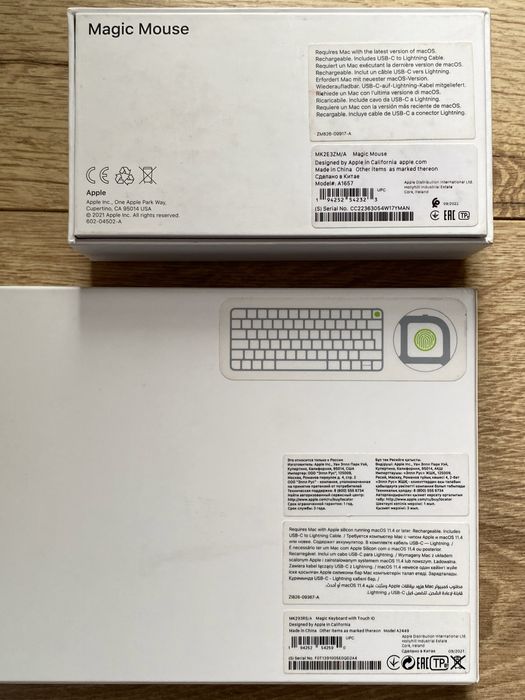 Клавиатура Apple Magic Keyboard с Touch ID и Мышка Magic Mouse