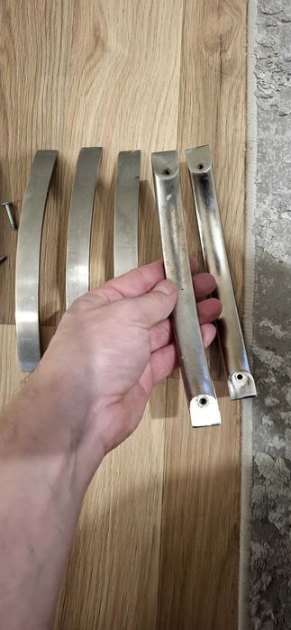 Метални мебелни дръжки – втора употреба - хром - мат - brushed - 17бр