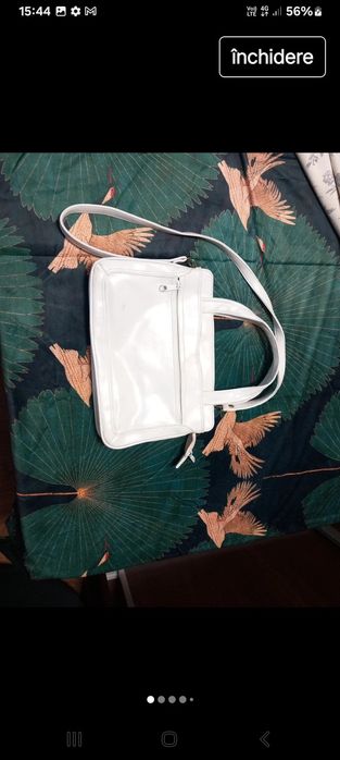 Geanta umar bej+ 1 alba piele