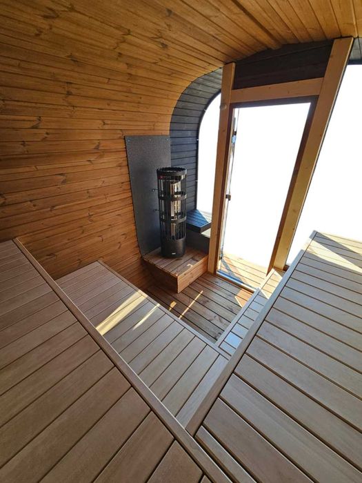 Sauna de exterior model CUBE cu terasa 3mX2.4mx2.4m OFERTA PASTE 2026