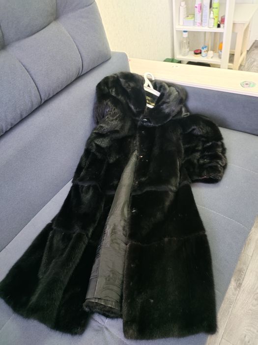 шуба норковая черный бриллиант