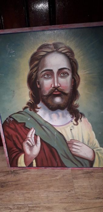 Рисувана  икона-картина.Авторска картина Папа Йоан  Павер ||.