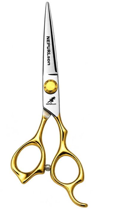 Set 2 Foarfece Profesionale NEPURLson JS 6 inch (17.5cm), Tuns si Filat, 6CR, 62 HRC, Manere Aurii, Husa Neagra