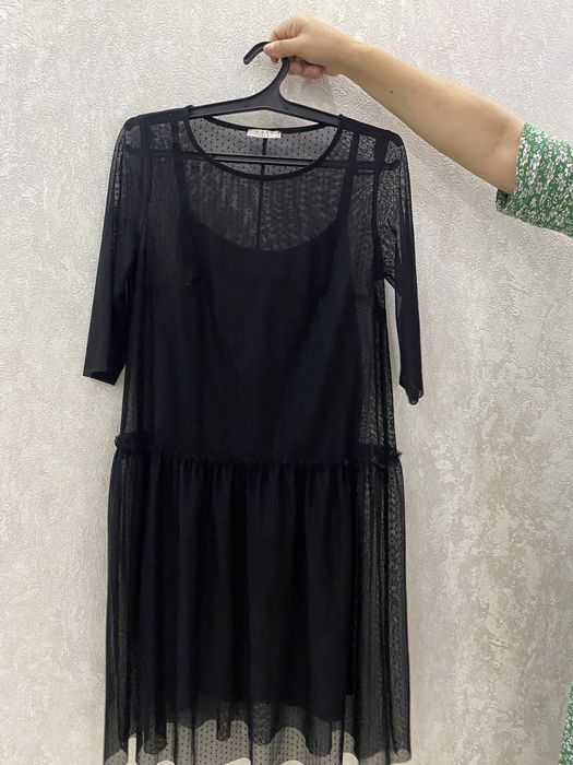 Черное платье (сеточное)